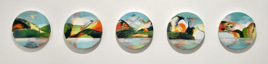 Öl auf Leinwand, je Durchmesser 20cm